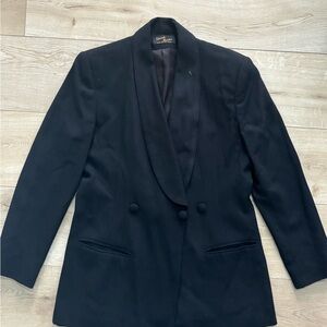 Vintage Wool Black Tailored Blazer Made in USA Blazer